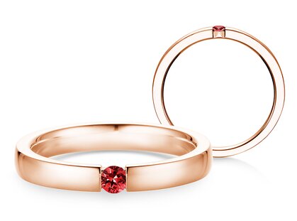 Verlovingsring Infinity Colour in 14K roségoud met robijn 0,03ct