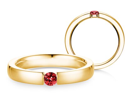 Verlovingsring Infinity Colour in 14K geelgoud met robijn 0,15ct