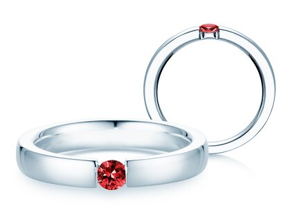 Verlovingsring Infinity Colour in zilver 925/- met robijn 0,15ct
