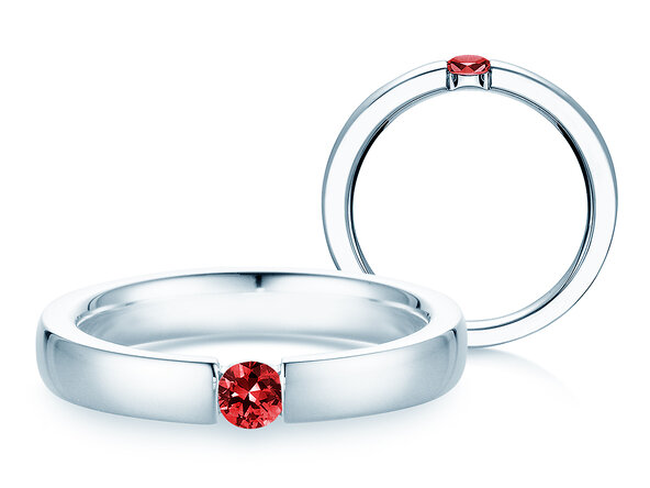 Verlovingsring Infinity Colour in 14K witgoud met robijn 0,15ct