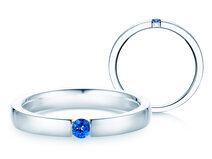 Verlovingsring Infinity Colour in zilver 925/- met saffier 0,03ct