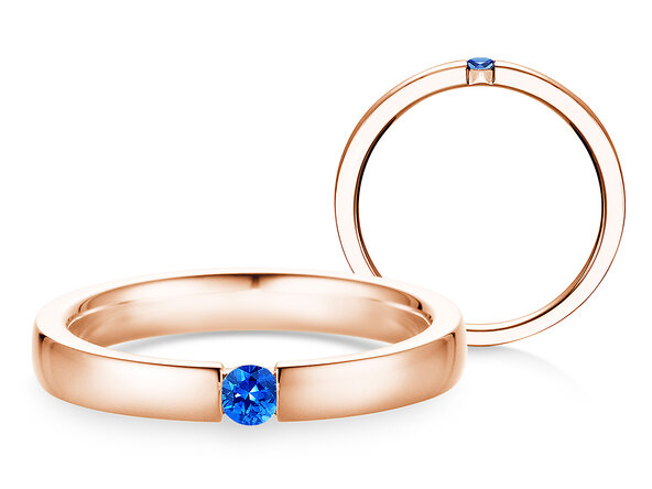 Verlovingsring Infinity Colour in 14K roségoud met saffier 0,03ct