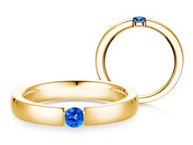 Verlovingsring Infinity Colour in 14K geelgoud met saffier 0,15ct