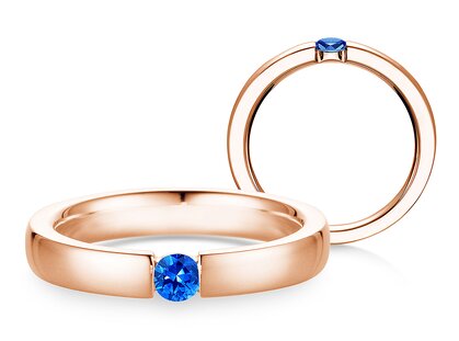 Verlovingsring Infinity Colour in 14K roségoud met saffier 0,15ct