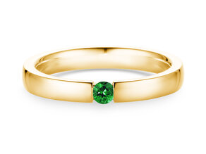 Verlovingsring Infinity Colour in 14K geelgoud met smaragd 0,03ct