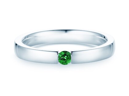 Verlovingsring Infinity Colour in 14K witgoud met smaragd 0,03ct