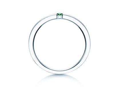 Verlovingsring Infinity Colour in 14K witgoud met smaragd 0,03ct