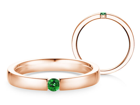 Verlovingsring Infinity Colour in zilver 925/- met smaragd 0,03ct