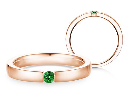 Verlovingsring Infinity Colour in 14K roségoud met smaragd 0,03ct