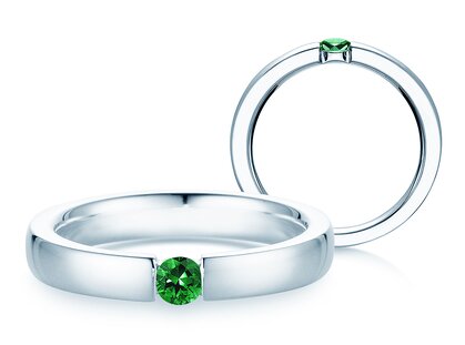 Verlovingsring Infinity Colour in zilver 925/- met smaragd 0,15ct