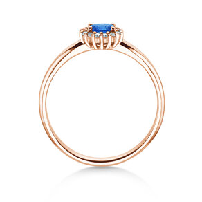 Verlovingsring Jolie Cross in 14K roségoud met saffier 0,25ct en diamanten 0,06ct