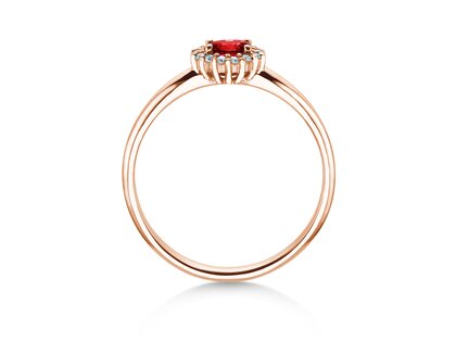 Verlovingsring Jolie Cross in 14K roségoud met robijn 0,25ct en diamanten 0,06ct