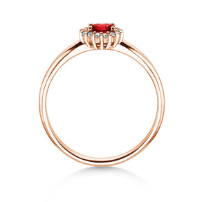 Verlovingsring Jolie Cross in 14K roségoud met robijn 0,25ct en diamanten 0,06ct