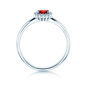 Verlovingsring Jolie Cross in 9K witgoud met robijn 0,25ct en diamanten 0,06ct