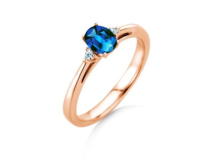 Verlovingsring Life in 14K roségoud met saffier 0,60ct en diamanten 0,03ct