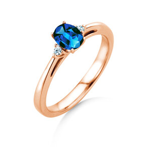 Verlovingsring Life in 14K roségoud met saffier 0,60ct en diamanten 0,03ct