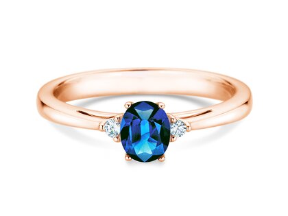 Verlovingsring Life in 14K roségoud met saffier 0,60ct en diamanten 0,03ct