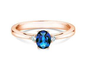 Verlovingsring Life in 14K roségoud met saffier 0,60ct en diamanten 0,03ct