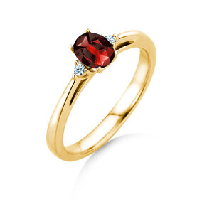 Verlovingsring Life in 18K geelgoud met robijn 0,25ct en diamanten 0,03ct