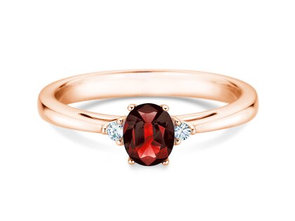 Verlovingsring Life in 9K roségoud met robijn 0,25ct en diamanten 0,03ct