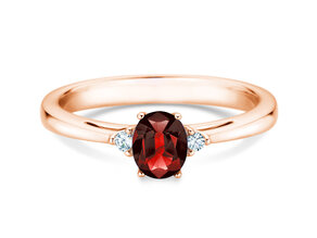 Verlovingsring Life in 9K roségoud met robijn 0,25ct en diamanten 0,03ct