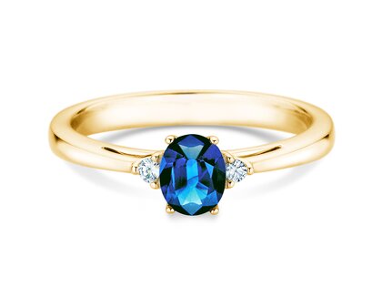 Verlovingsring Life in 14K geelgoud met saffier 0,60ct en diamanten 0,03ct