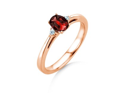 Verlovingsring Life in 9K roségoud met robijn 0,25ct en diamanten 0,03ct