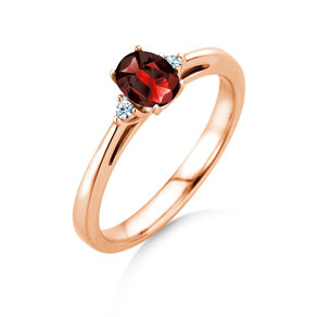 Verlovingsring Life in 9K roségoud met robijn 0,25ct en diamanten 0,03ct