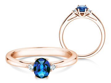 Verlovingsring Life in 9K witgoud met saffier 0,25ct en diamanten 0,03ct