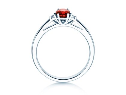 Verlovingsring Life in 9K witgoud met robijn 0,25ct en diamanten 0,03ct