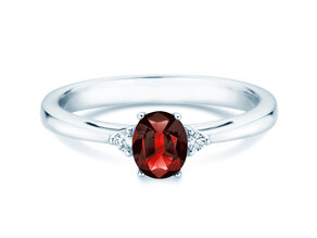 Verlovingsring Life in 9K witgoud met robijn 0,25ct en diamanten 0,03ct