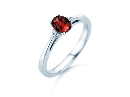 Verlovingsring Life in 9K witgoud met robijn 0,25ct en diamanten 0,03ct