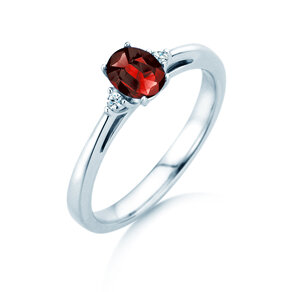 Verlovingsring Life in 9K witgoud met robijn 0,25ct en diamanten 0,03ct