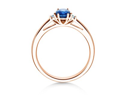 Verlovingsring Life in 14K roségoud met saffier 0,60ct en diamanten 0,03ct