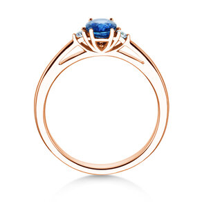 Verlovingsring Life in 14K roségoud met saffier 0,60ct en diamanten 0,03ct