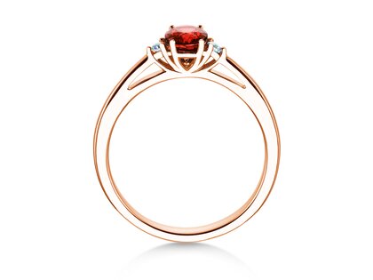 Verlovingsring Life in 9K roségoud met robijn 0,25ct en diamanten 0,03ct