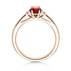 Verlovingsring Life in 9K roségoud met robijn 0,25ct en diamanten 0,03ct
