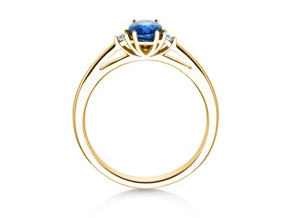 Verlovingsring Life in 14K geelgoud met saffier 0,60ct en diamanten 0,03ct