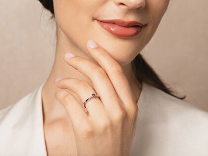 Verlovingsring Life in 9K witgoud met saffier 0,25ct en diamanten 0,03ct