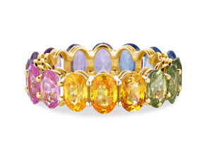 Ring Rainbow Oval in 14K geelgoud met saffier 8,33ct