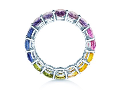 Ring Rainbow Oval in 14K witgoud met saffier 8,33ct