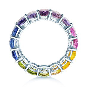 Ring Rainbow Oval in 14K witgoud met saffier 8,33ct