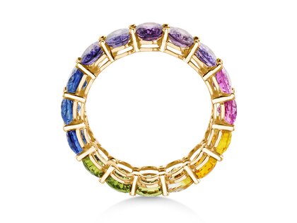Ring Rainbow Oval in 14K geelgoud met saffier 8,33ct