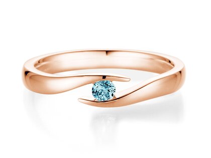 Verlovingsring Twist Colour in 9K roségoud met blauwe topaas 0,10ct