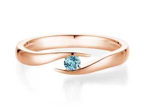 Verlovingsring Twist Colour in 9K roségoud met blauwe topaas 0,10ct