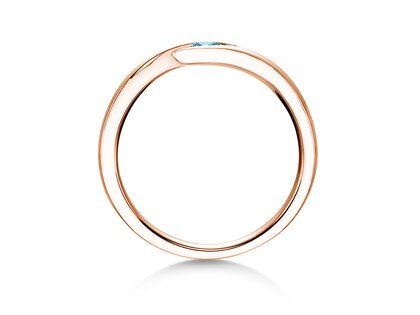 Verlovingsring Twist Colour in 9K roségoud met blauwe topaas 0,10ct