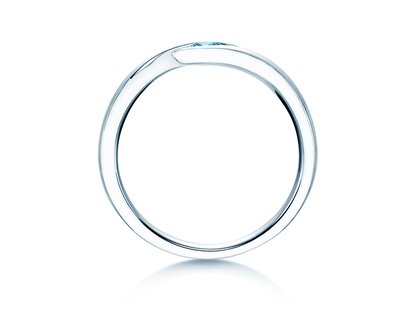 Verlovingsring Twist Colour in 14K witgoud met blauwe topaas 0,05ct