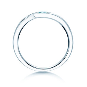 Verlovingsring Twist Colour in 14K witgoud met blauwe topaas 0,05ct