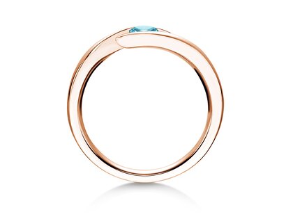 Verlovingsring Twist Colour in 9K roségoud met blauwe topaas 0,25ct