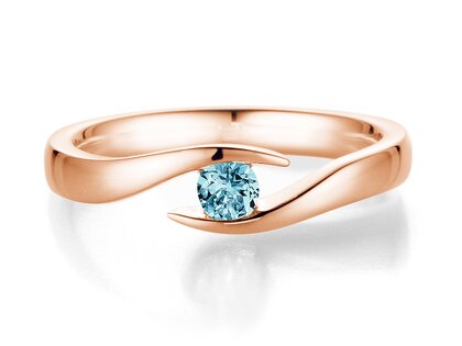 Verlovingsring Twist Colour in 9K roségoud met blauwe topaas 0,25ct